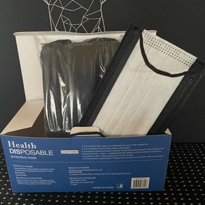 Black double filter 3 ply Disposable masks